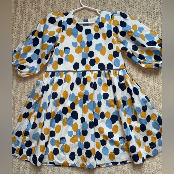 Pink Chicken Stevie Blue Yellow Dot Dress 8 - Picture 1 of 3